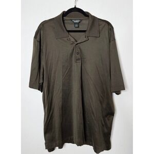 Brooks‎ Brothers Country Club Polo Shirt Performance Knit Olive Green L